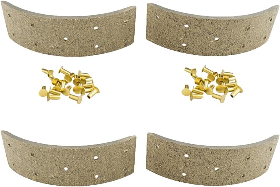 Set of 2 New Brake Shoe Linings with Rivets Fits Allis Chalmers D17, WD45 Models Interchangeable with 70231633, 70276950
