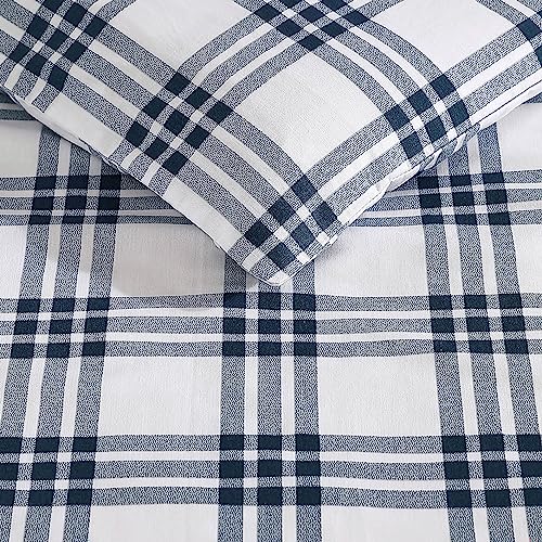Image of Eddie Bauer- King Duvet Cover Set, Cotton Bedding Set with Matching Sham(s), Casual Home Decor (Basic Plaid Navy, King)