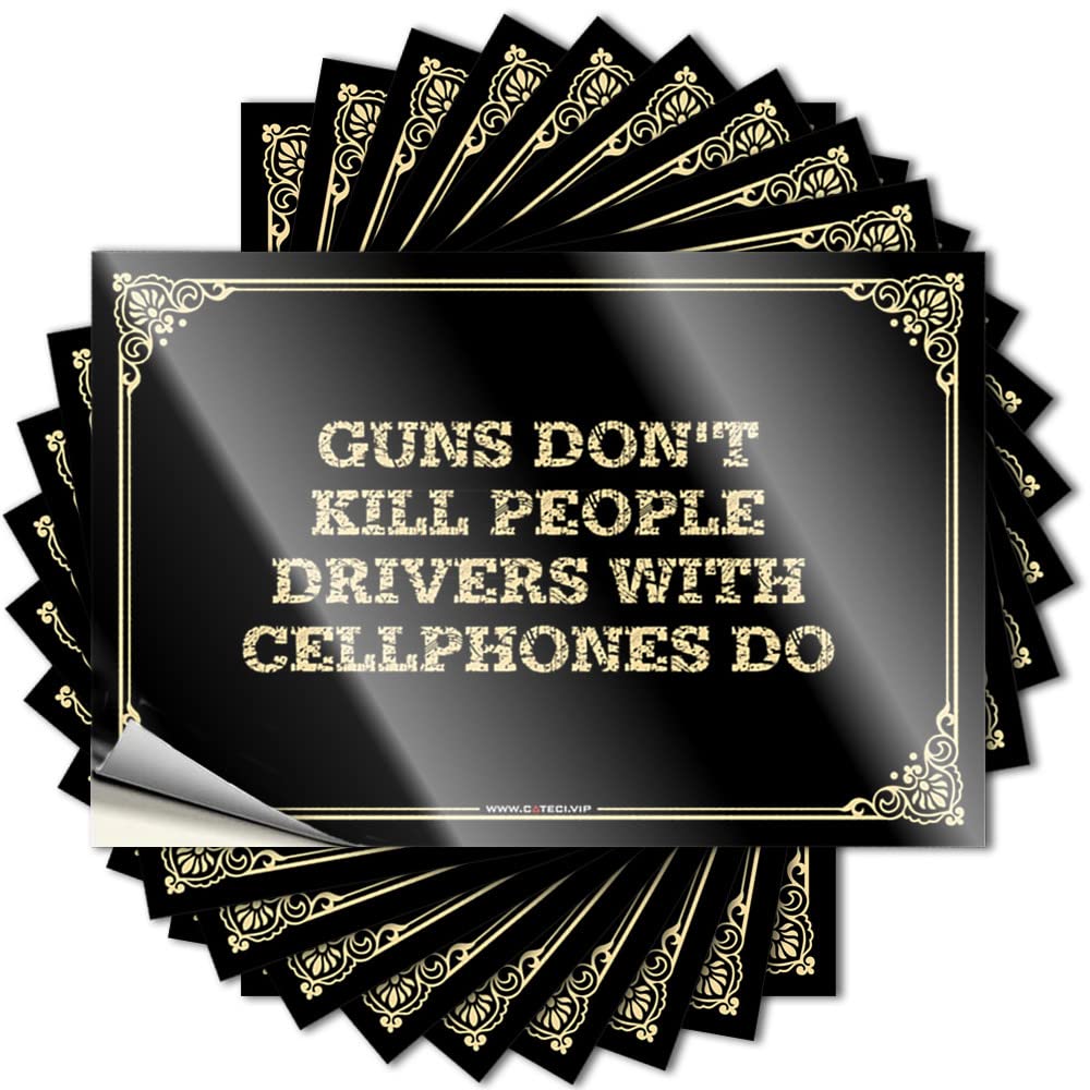 Decal Funny Guns Don't Kill People Drivers with Cellphones Do Day of The Week Indoors & Out | Wine for Home Bar Signs Decor(8X12CM-5Pcs)