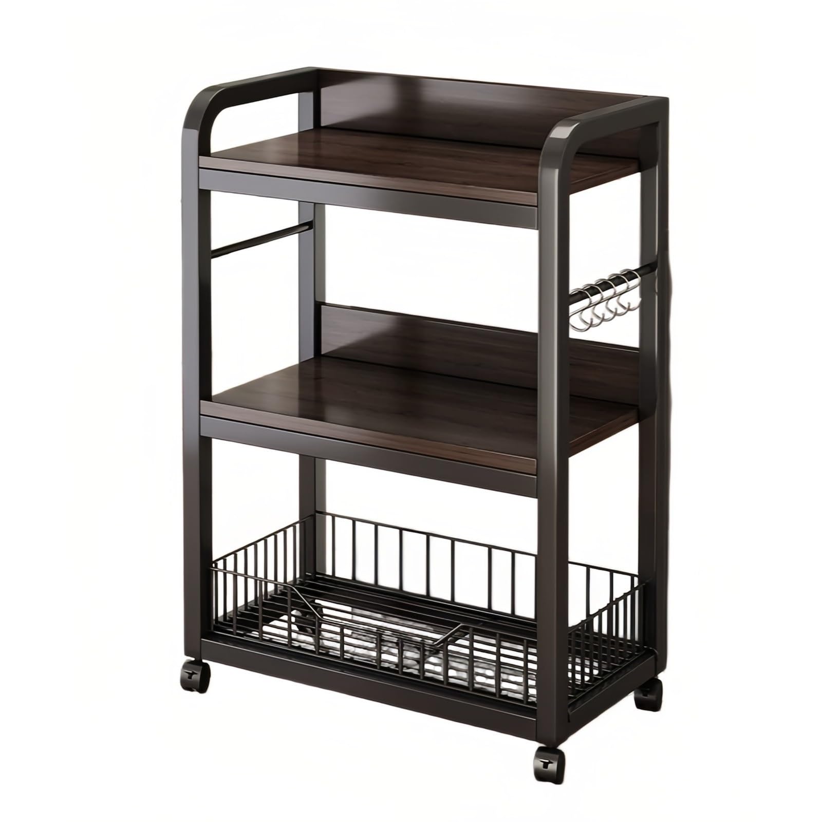ZYYANSHOP Kitchen Storage Cart Kitchen Utility Cart with Wheels Movable Pot Microwave and Vegetable Storage Shelf(Small)