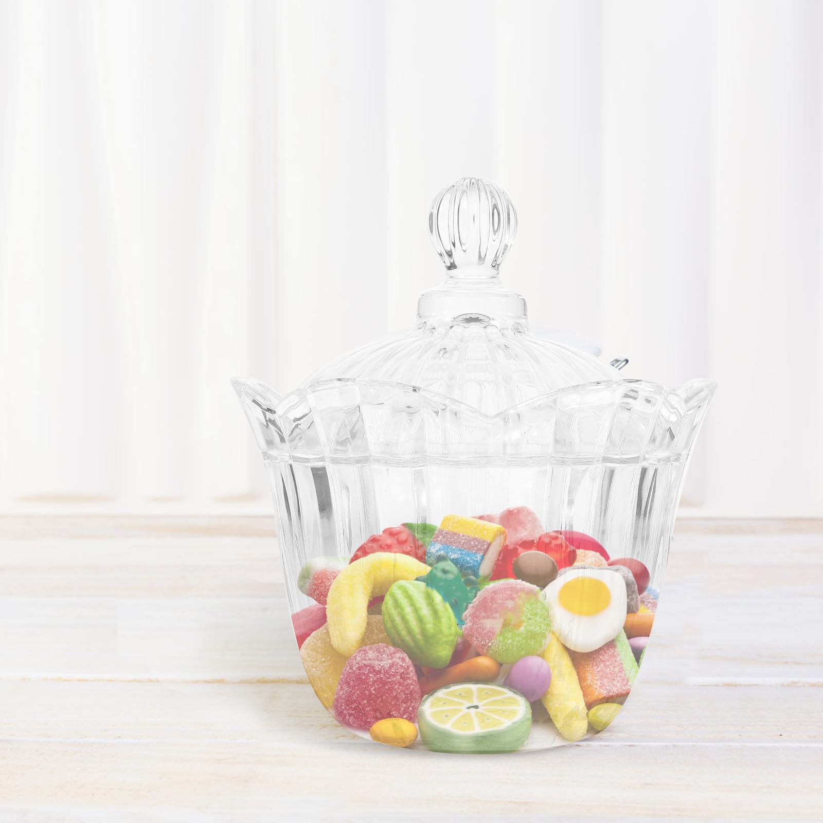 SHINEOFI 2 Piezas Tarro de Cristal para Snacks con Tapa, Tarro de Dulces de Vidrio, para Guardar Alimentos y Decorar Escritorio, Estilo Simple