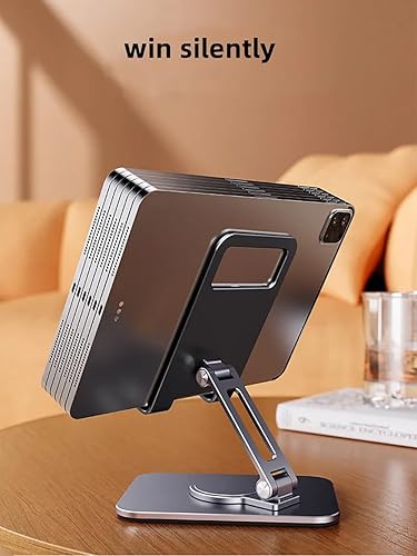 Miniatura 3 de WYYHAA Paquete de 2 soportes plegables dobles para teléfono celular con silicona, soporte de aluminio ajustable de 360° para teléfono de escritorio,