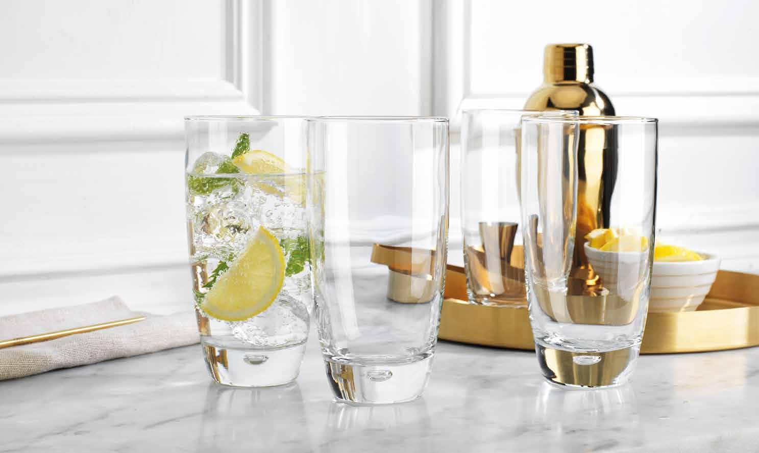 Glaver's Zestaw 4 szklanek do picia, 470 ml, unikalne kubki na wodę do soku, koktajli, napojów gazowanych, szklanka z ciężkim dnem