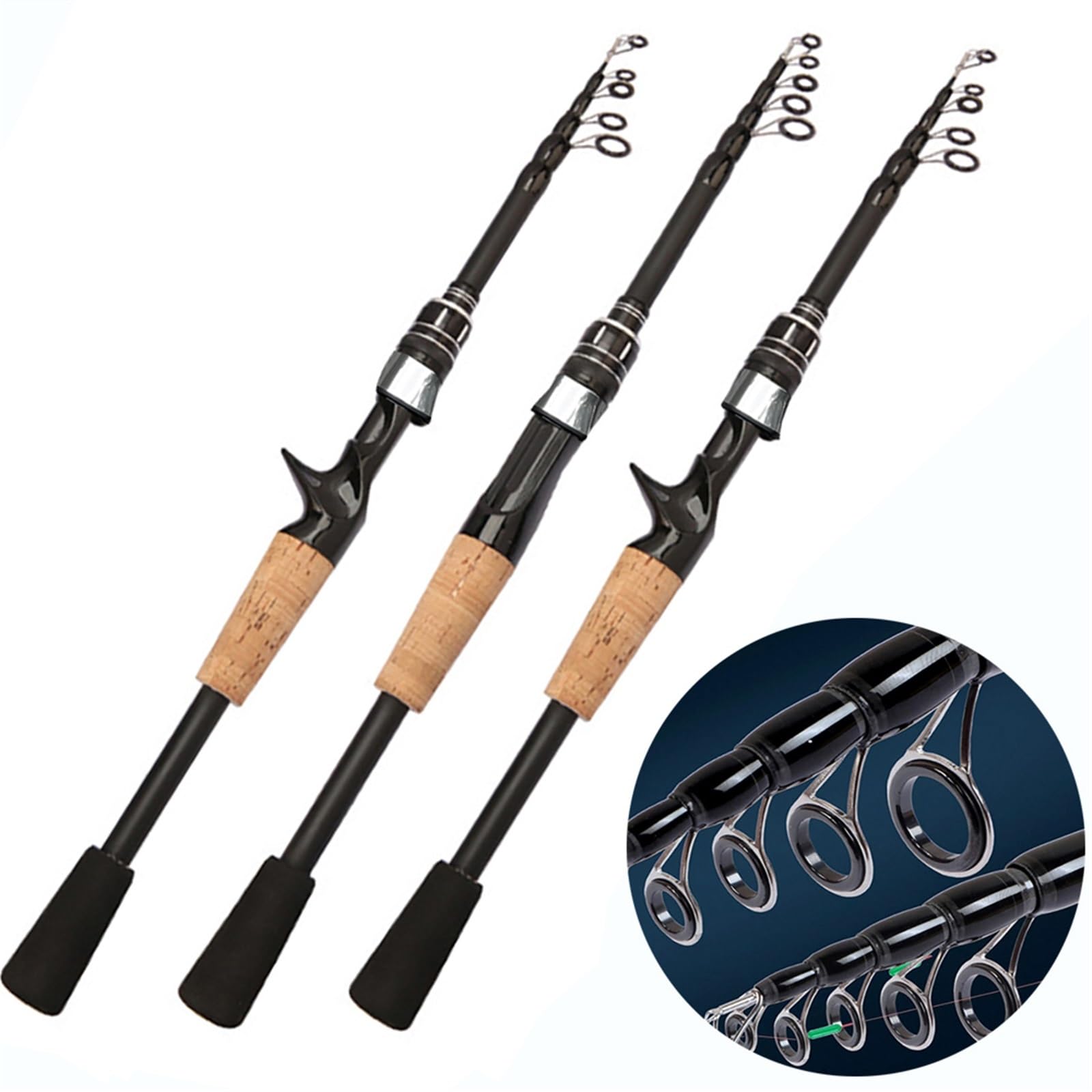 Canna da Pesca Baitcasting Lure Canna da Pesca Telescopico Manico in Legno Casting in Carbonio Attrezzatura da Pesca Professionale Leggero