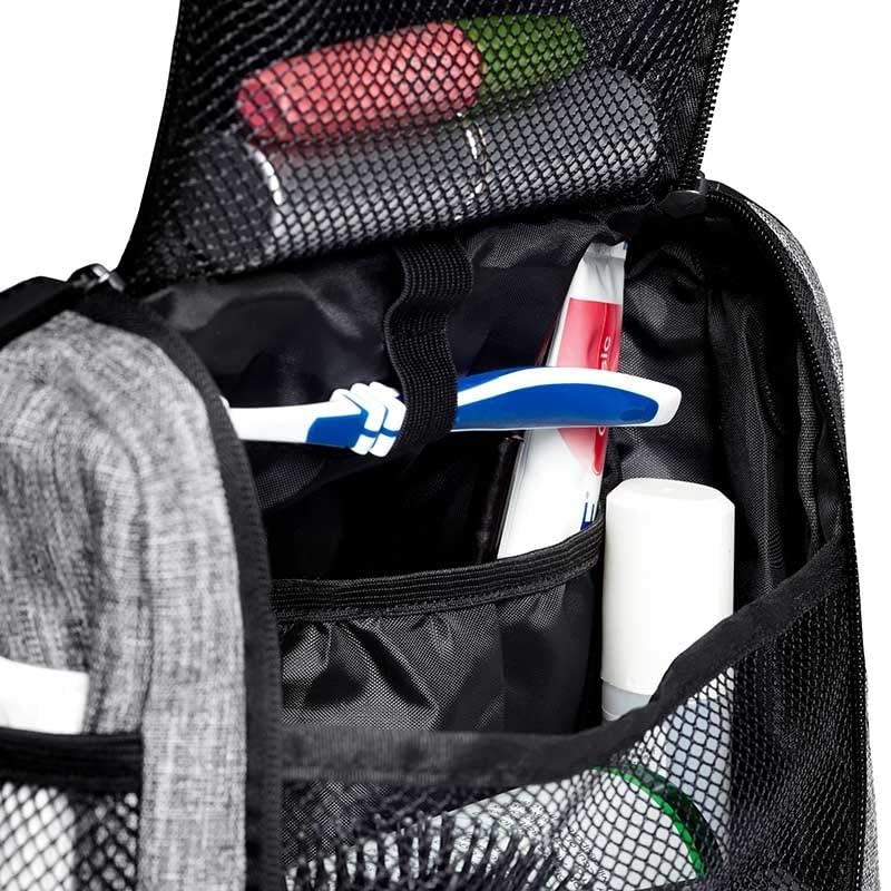 Image of Polyester Cosmetic Makeup Organizer Toiletry Bag for Women & Men | Color Grey | Pack of 01, Travel
