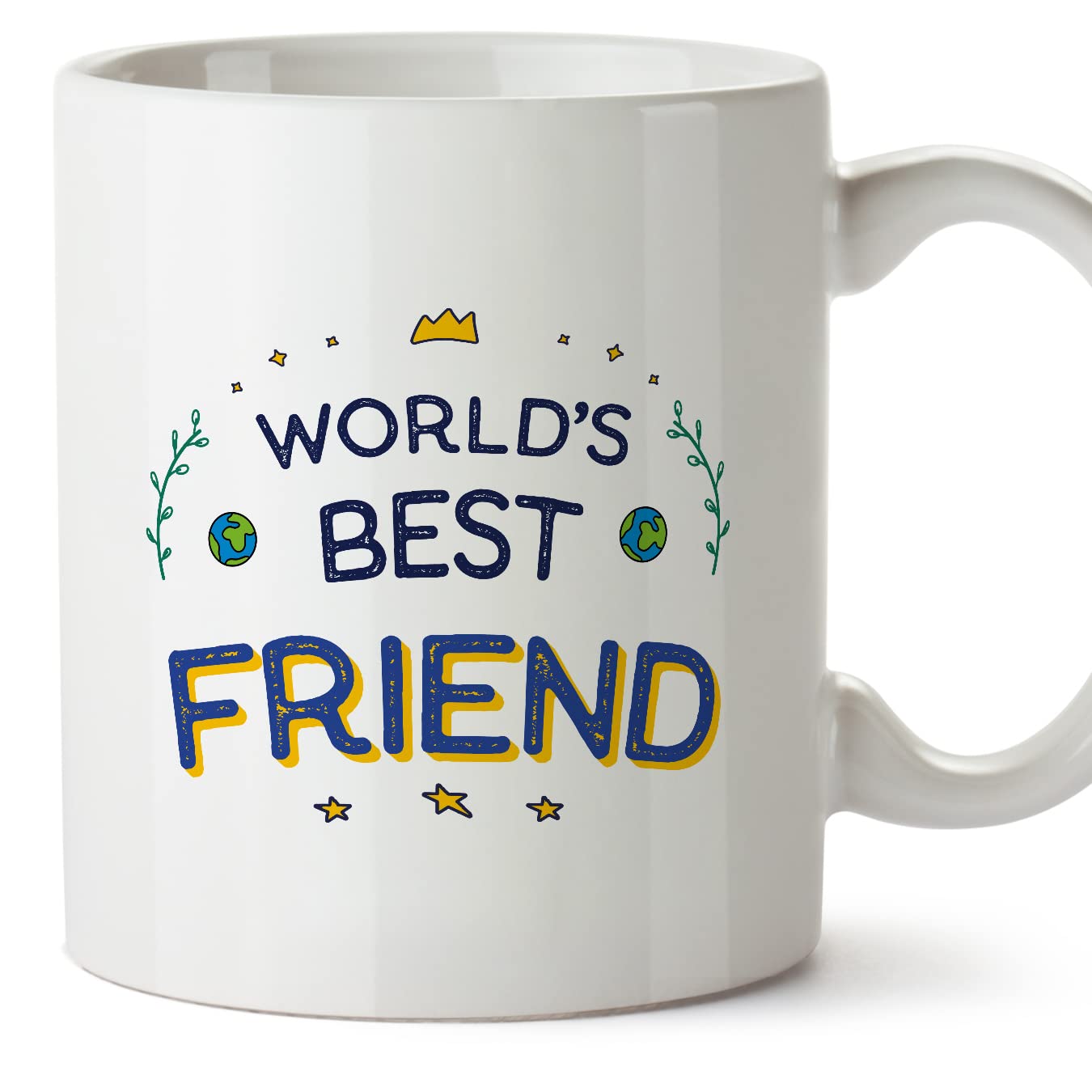 MUGFFINS Friend Mug - in English - World's Best - Funny Gift - Ceramic 11oz Mug