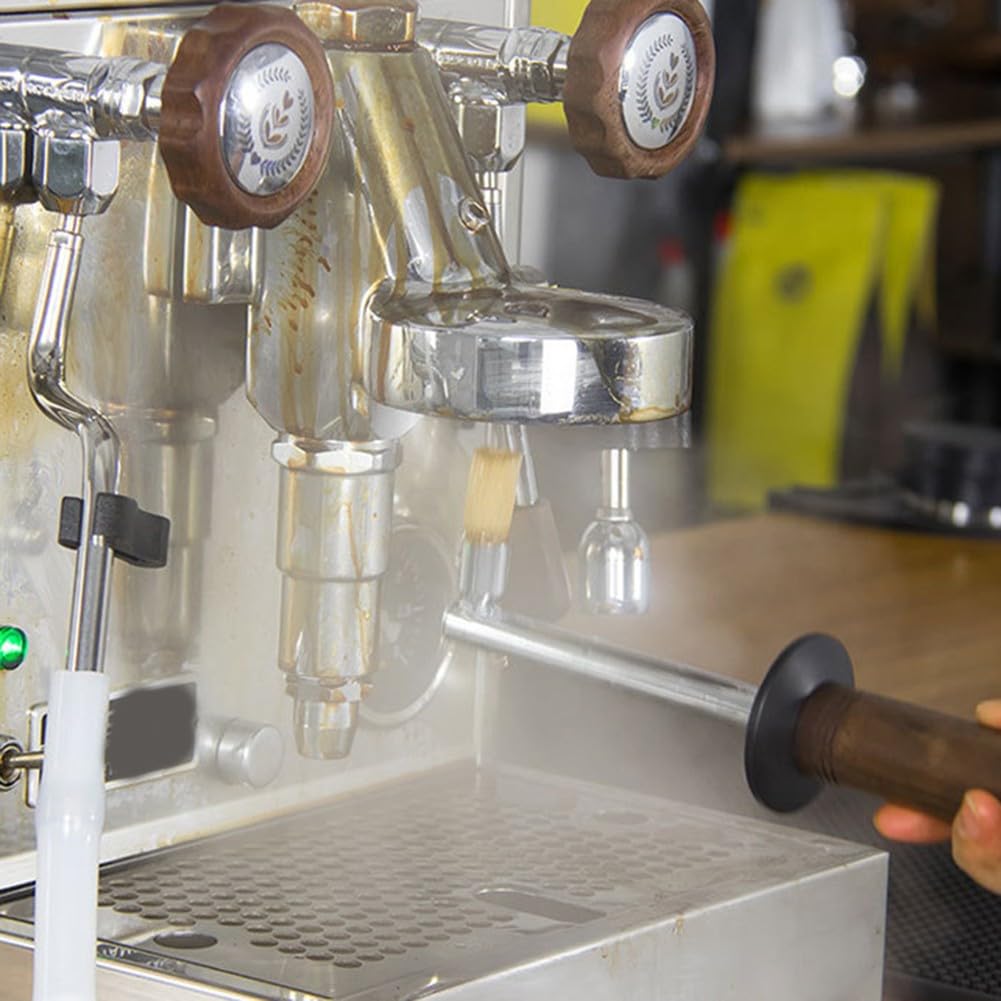 Szczotka do czyszczenia ekspresów do espresso, szczotka parowa z drewnianym uchwytem