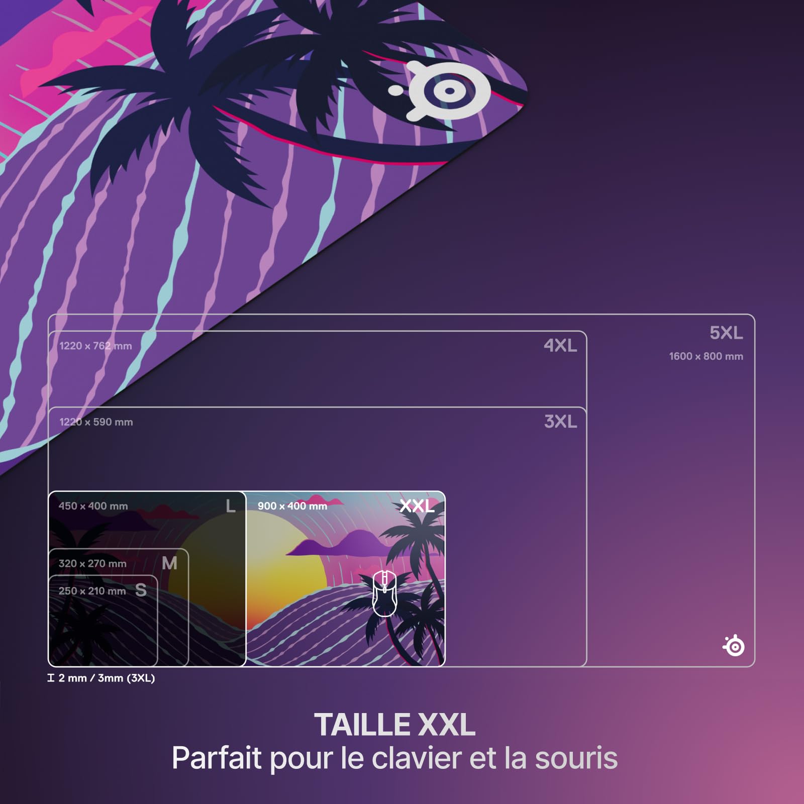 SteelSeries QCK Cloth XXL Gaming Mauspad – Neon Sunset Limitierte Edition
