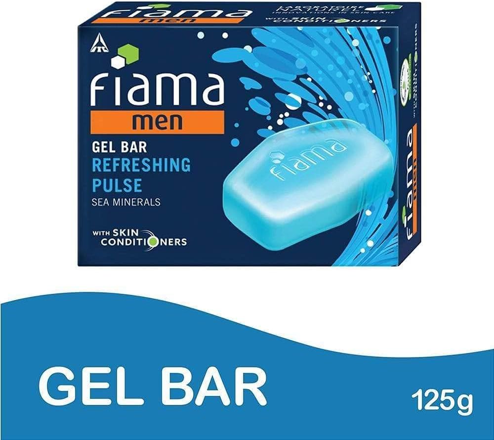 Men Refreshing Pulse Gel Bar, With Sea Minerals, With Skin Conditioners - 125G