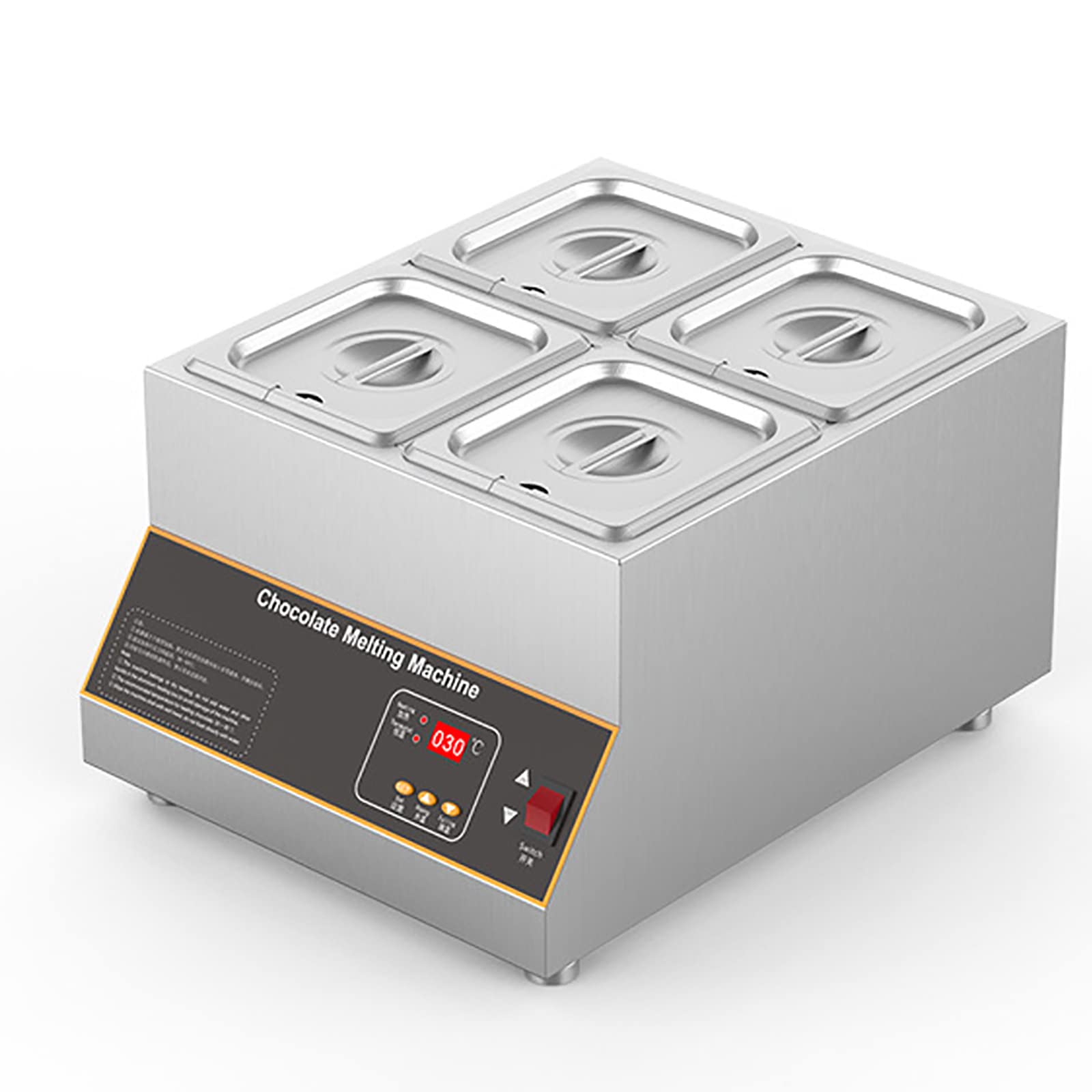 AYCDL Commercial Chocolate Melter, Digital Chocolate Tempering Machine, 0℃~85℃/0℉~185℉ Temperature Control, for Chocolate/Milk/Cream/Soup Melting and Heating,C