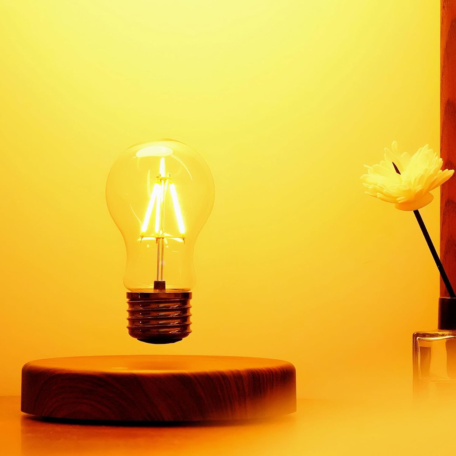 Levitating Bulb Lamp Magnetic Floating LED Light Desk Lamp Night Light Automatic Rotating Light for Unique Gifts Room Home Office Decoration