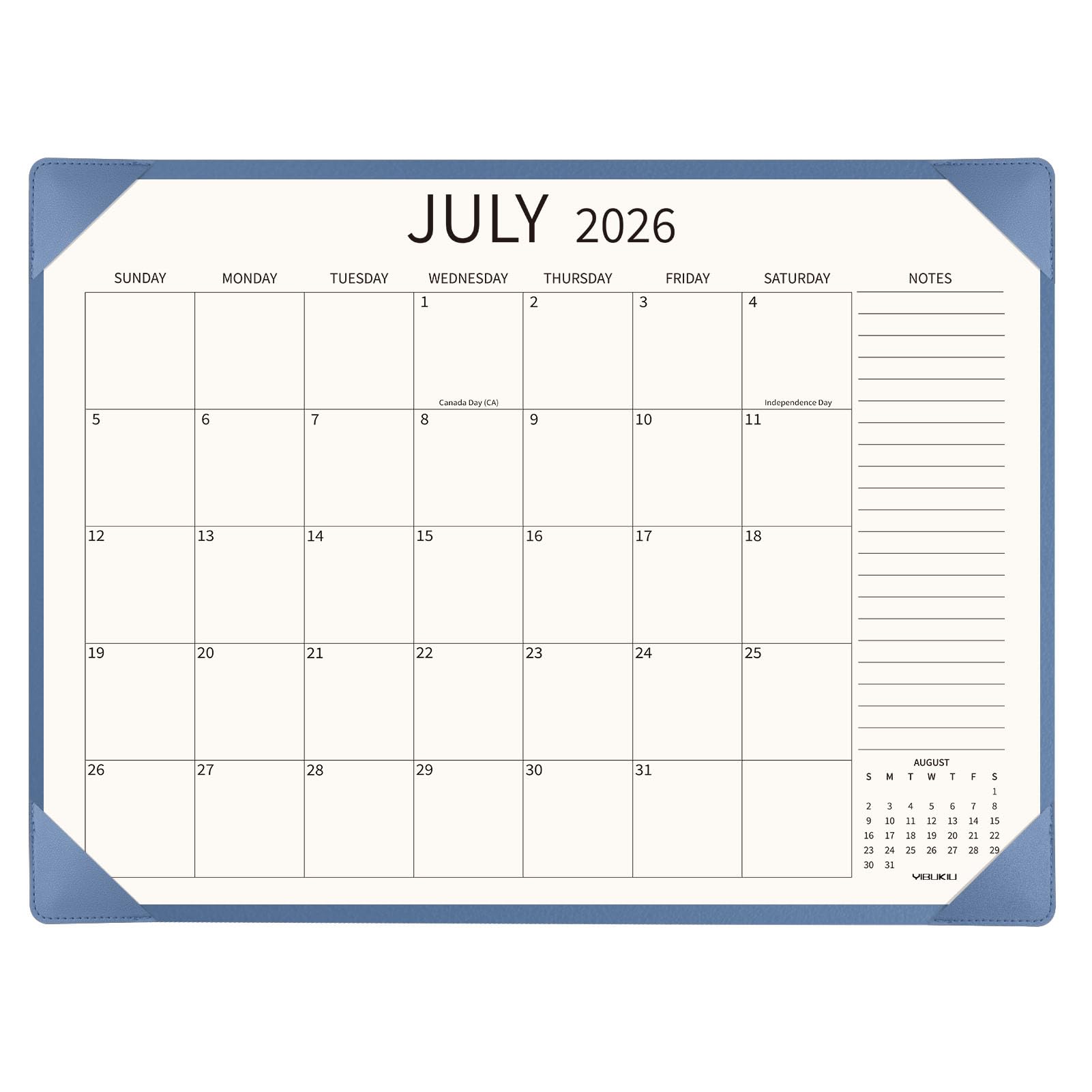 Calendario da scrivania 2025-2026 con tappetino da scrivania, 55,9 x 43,2 cm, grande calendario da scrivania 18 mesi, dal 2025 a giugno 2026, grande planner da scrivania per casa, ufficio e