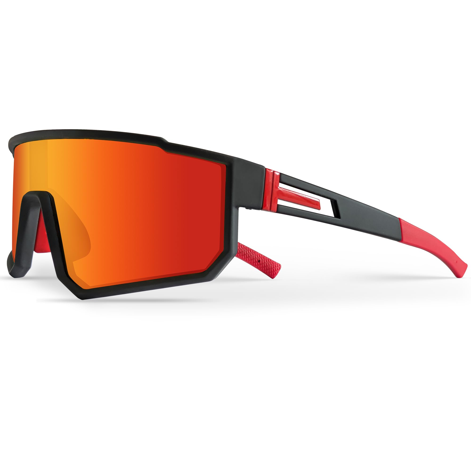 JASONKING Polaryzacyjne sportowe okulary przeciwsłoneczne z lustrzaną osłoną soczewki bieganie turystyka kolarstwo ochrona UV400 okulary z dużą ramą