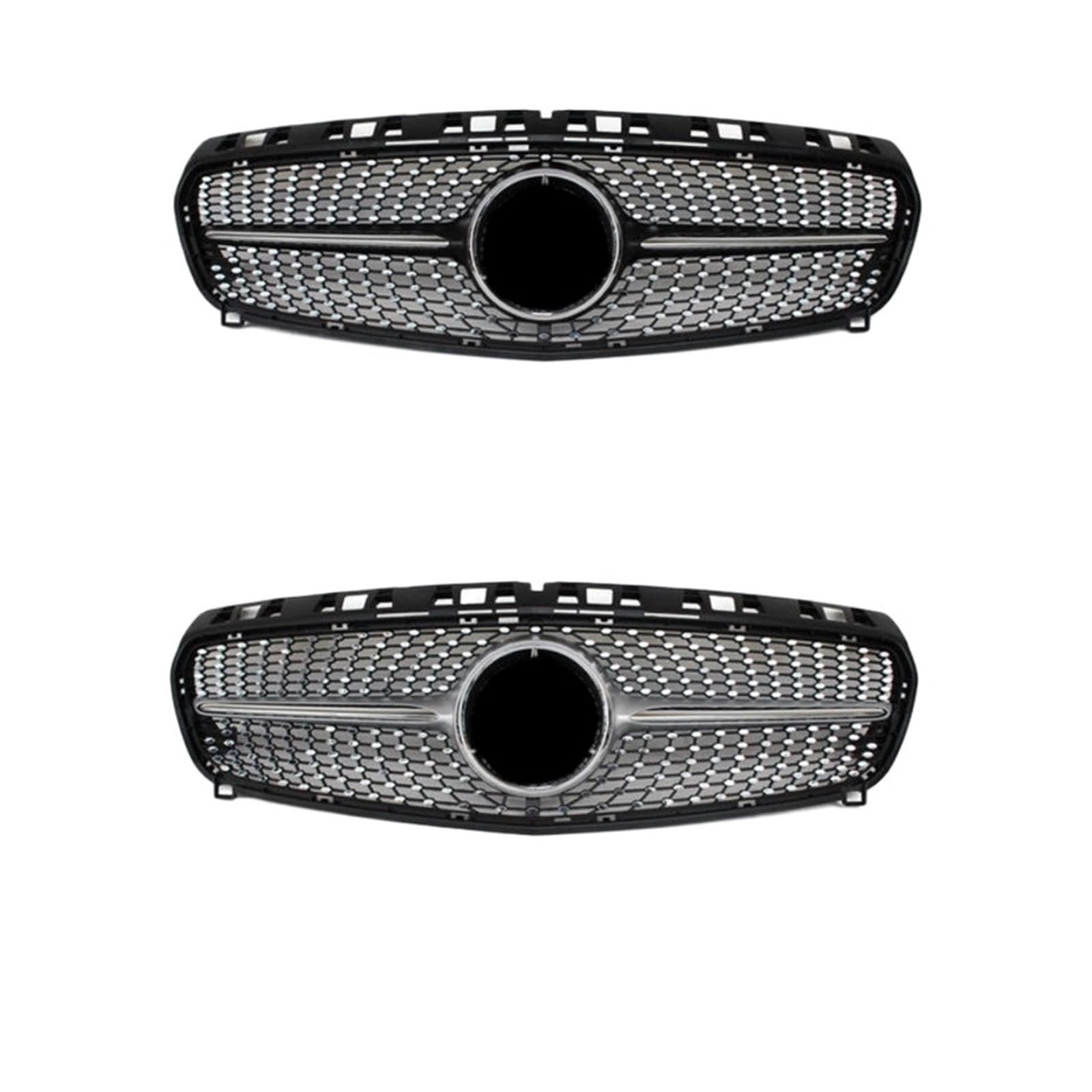 Griglia ABS Nero Argento Sostituzione Paraurti Anteriore Radiatore Diamanti Griglia Compatibile con Mercedes Classe A W176 2013-2015(Diamond Black)