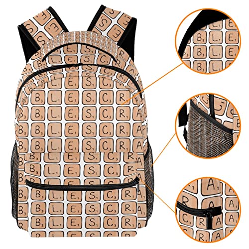 Sac à dos enfant Scrabble avec poche gourde voyage école Medium