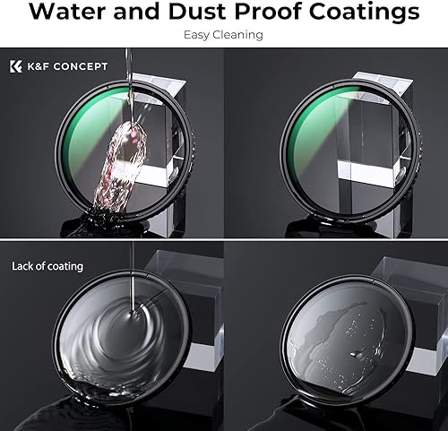 Miniatura 10 de K&F Concept Filtro ND variable de 2.835 in ND2-ND32 de lente de cámara (1-5 paradas) sin filtro de densidad neutra HD cruzado con 28 revestimientos