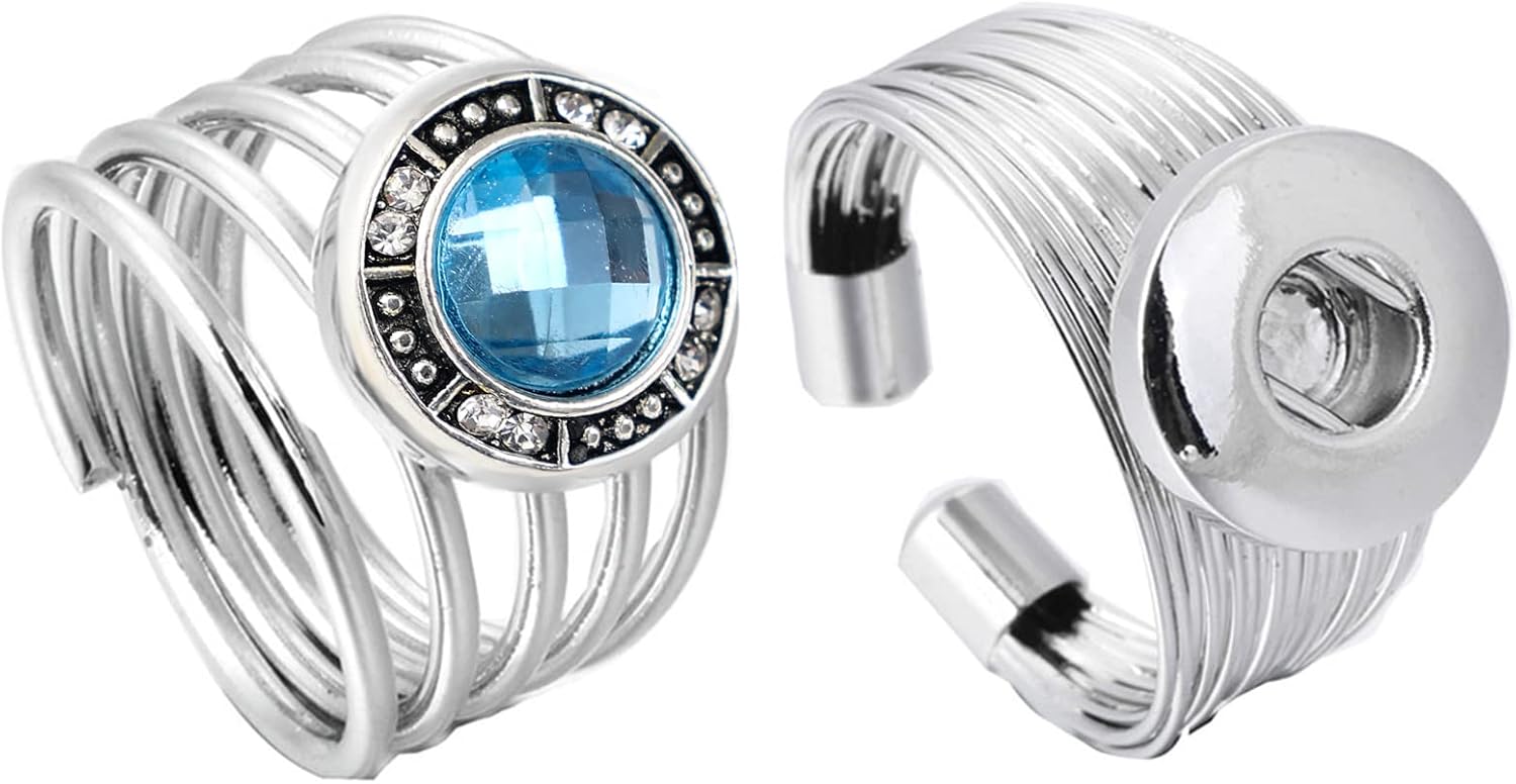 24PCS Mixed Style Rhinestones Snaps Jewelry Charms Ginger Buttons 18/20mm for Interchangeable Snaps Jewelry Making Women DIY Bracelets Necklaces Rings Brooch Accessories (Green) - Image 5