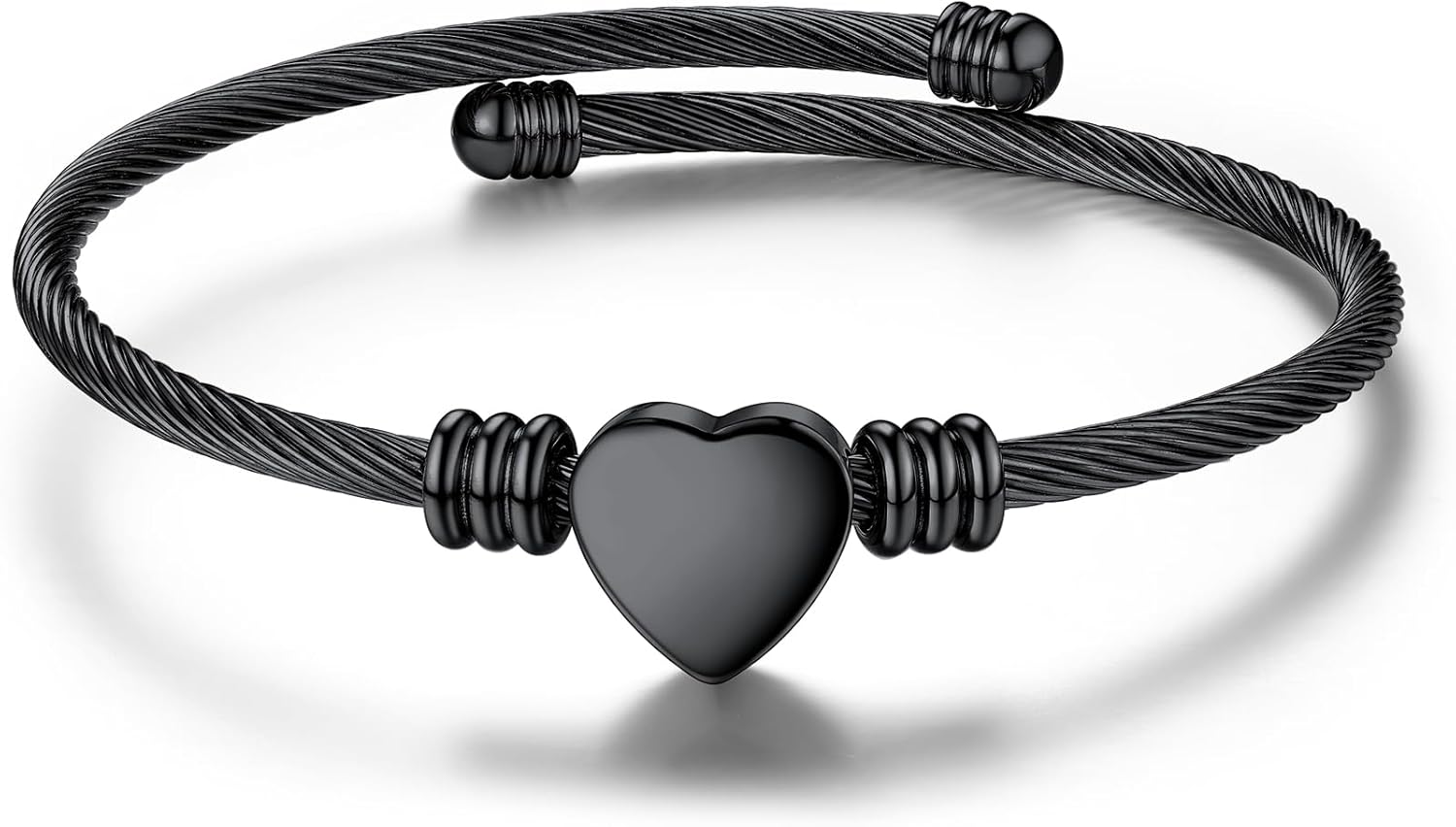 GoldChic JEWELRY Personalized Heart Bracelet That Holds Pictures for Women, Stainless Steel Custom Adjustable Link Locket Bracelets in Gold/Black Customized Gifts for Mother Wife Loved One