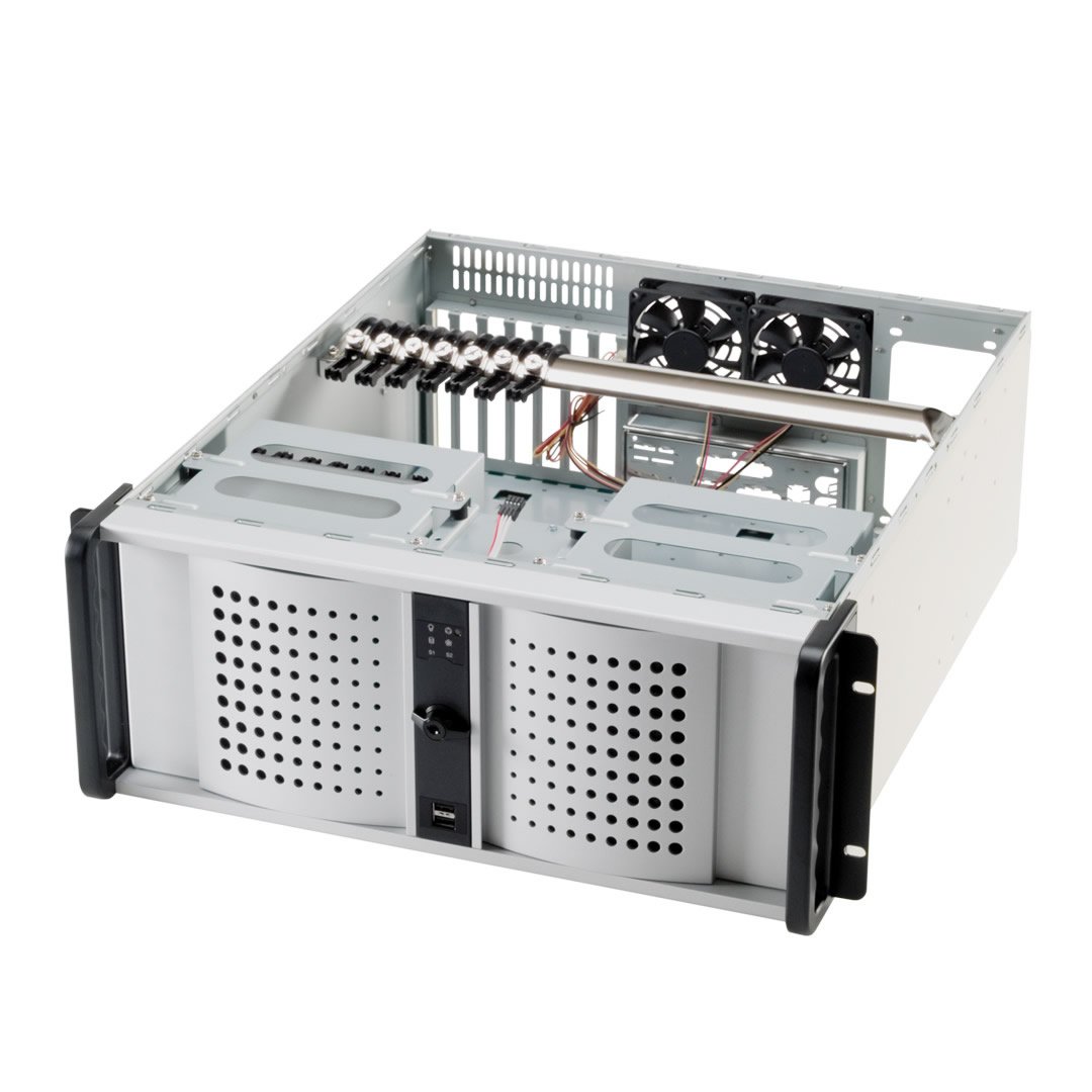 Fantec TCG-4800X07-2 - Carcasa para Servidor (4U, 528 mm, sin Fuente de alimentación), Color Beige y Plateado