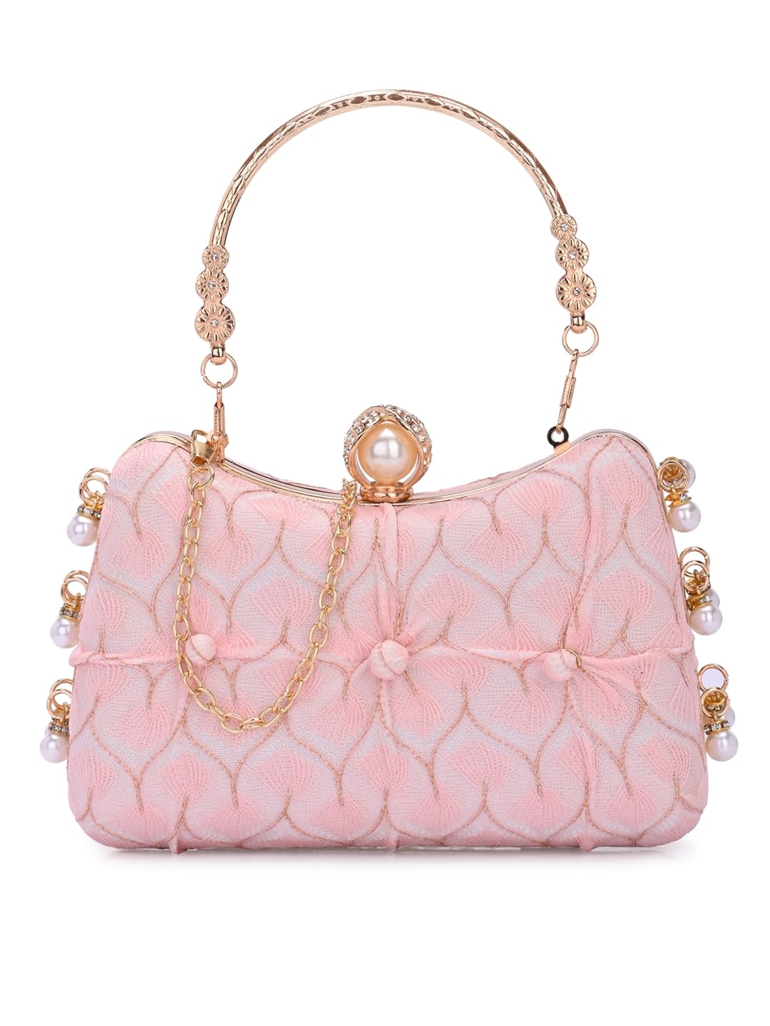 TOOBA Womens Pink Handcrafted Beautiful Design Bling Box Clutch Bag (B0CJY42C11) Amazon Price History, Amazon Price Tracker