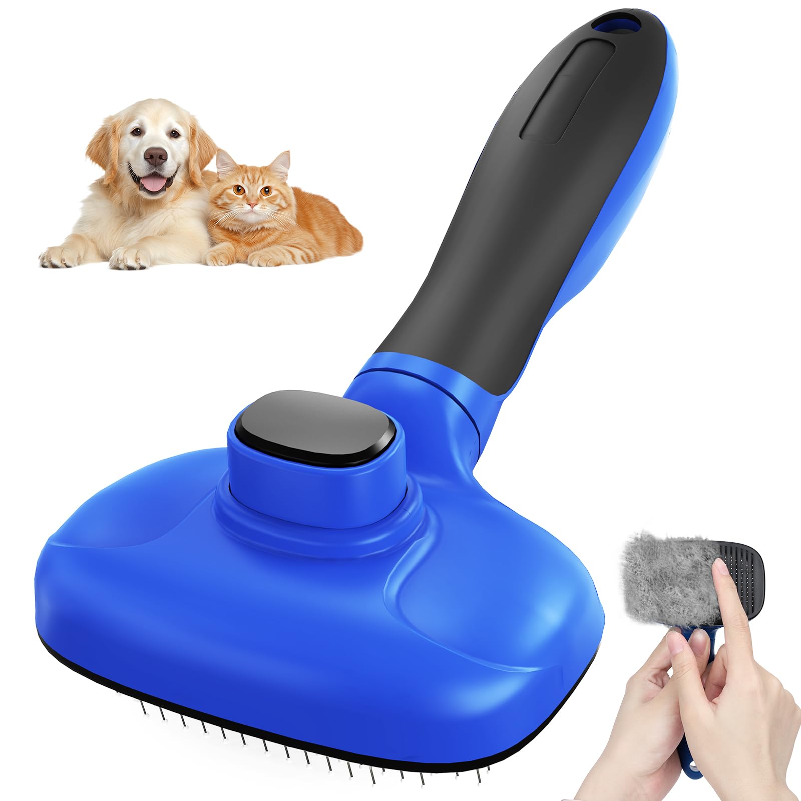 Ceecysaa Cat Brush, Dog Brush for Shedding Short Haired Cats Dogs Lightweight Grooming Massaging Pet Comb One-Click Self-Cleaning Hair Slicker Brush Easily Removes Loose Cat Deshedding Brushes