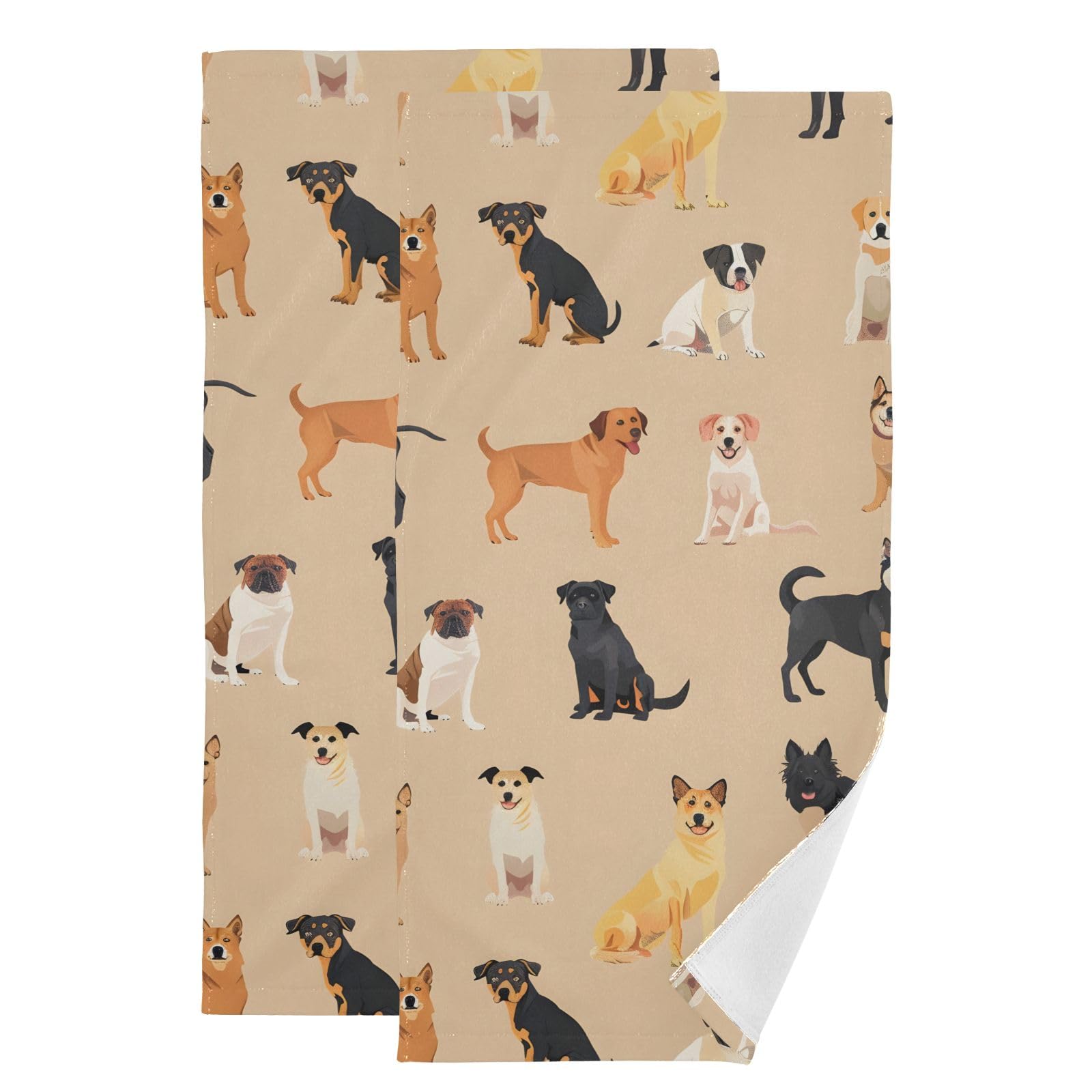 Toallas de mano suaves que no acumulan humedad, diseño de perros de algodón