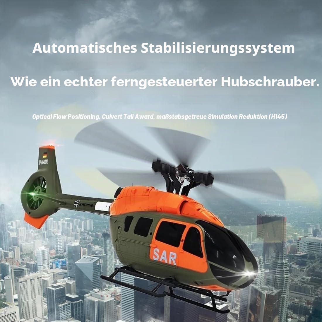 RC ERA C190 H145 6CH Heli Einrotor RC Hubschrauber für Erwachsene Flybarless gyrostabilisiert mit optischer Flusspositionierung bürstenlose Motoren, RTF Helikopter für Hobbyisten