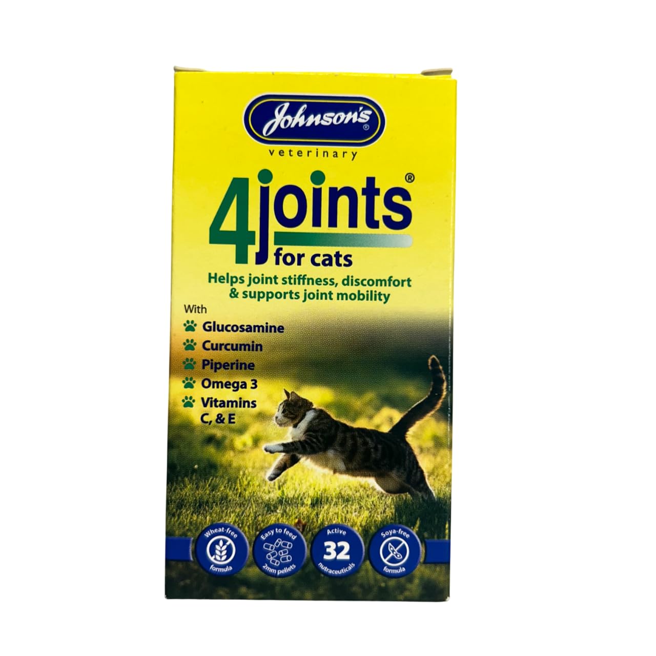 JOHNSON'S VETERINARY 4joints Granules for Cats to help Joint Stiffness, Discomfort and Supports Joint Mobility, 90g