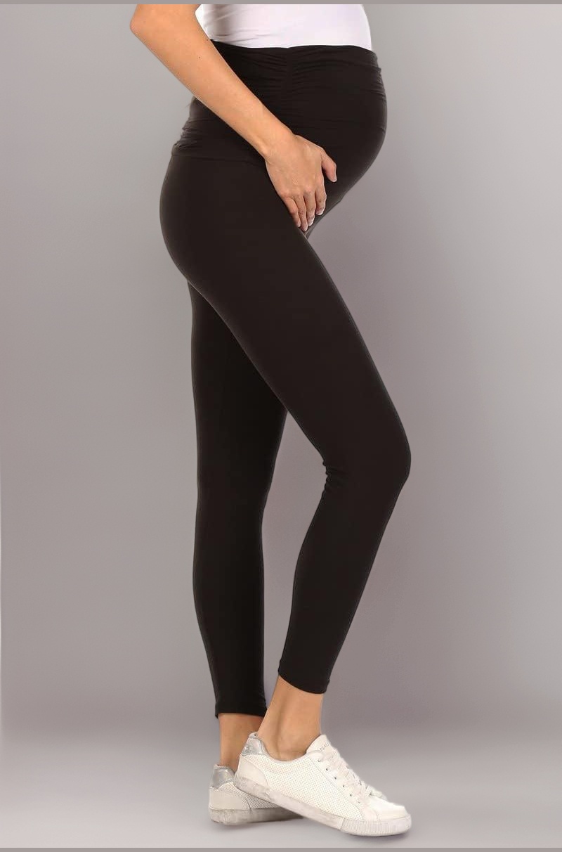 Leggings Depot Women's Popular Maternity Leggings Pants (Black, Small)