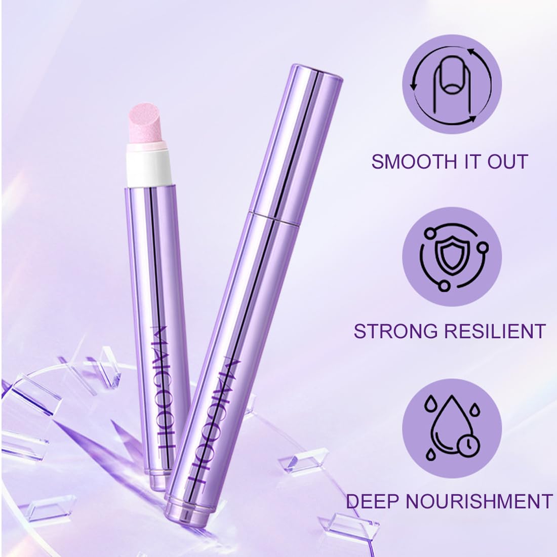 2 Pezzi Penna Olio per Cuticole Unghie, Strumento 3 in 1 per Rimuovere, Idratare e Rinforzare Cuticole, Ripara Unghie Secche e Screpolate, Per una Cura Completa delle Unghie