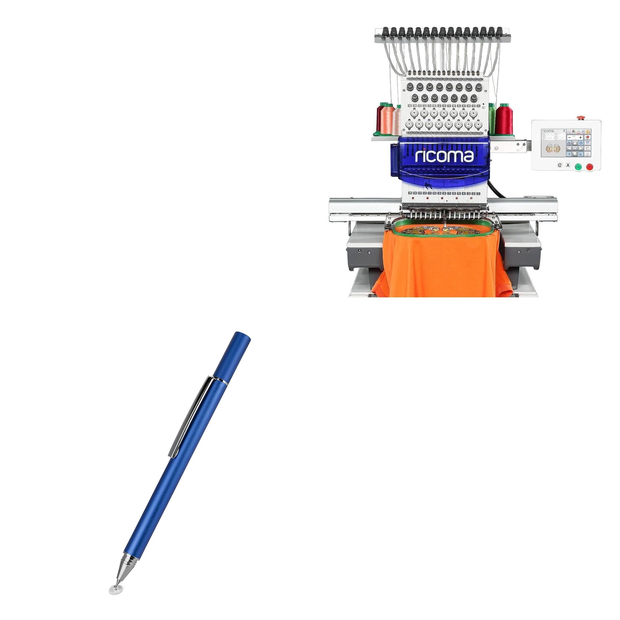 BoxWave Stylus Pen Compatible with Ricoma TC-1501-7S Touchscreen - FineTouch Capacitive Stylus, Super Precise Stylus Pen - Lunar Blue