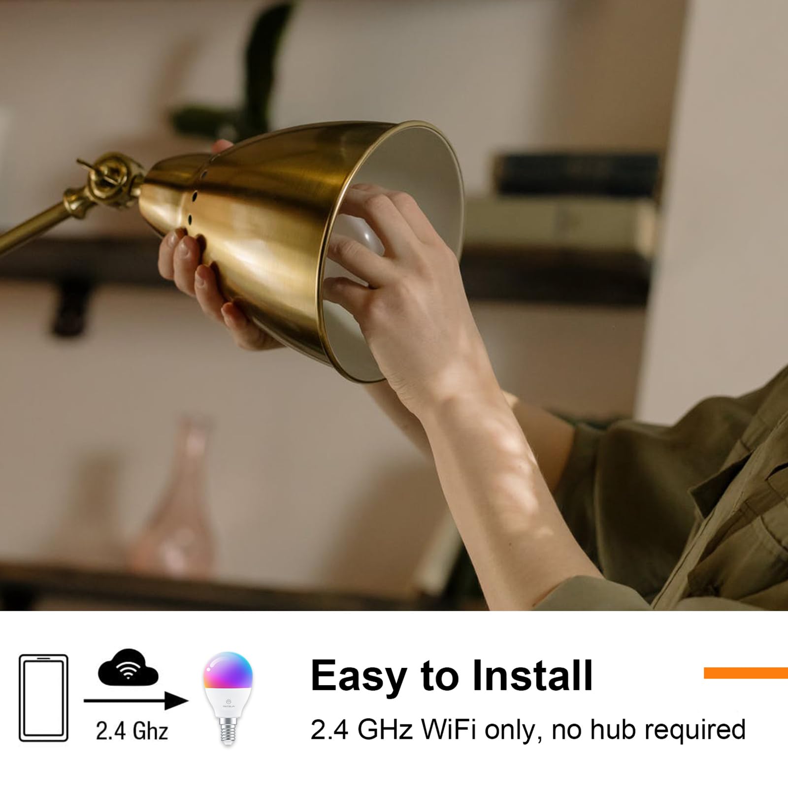 ANTELA Bombilla LED Inteligente WiFi G45, Casquillo E14, 4.5W, RGBCCT, Regulable Colores, Luz Cálida Fría 2700 a 6500K, 385lm, Compatible Alexa y Google Home, Vida Útil 15000 Horas, 8pcs