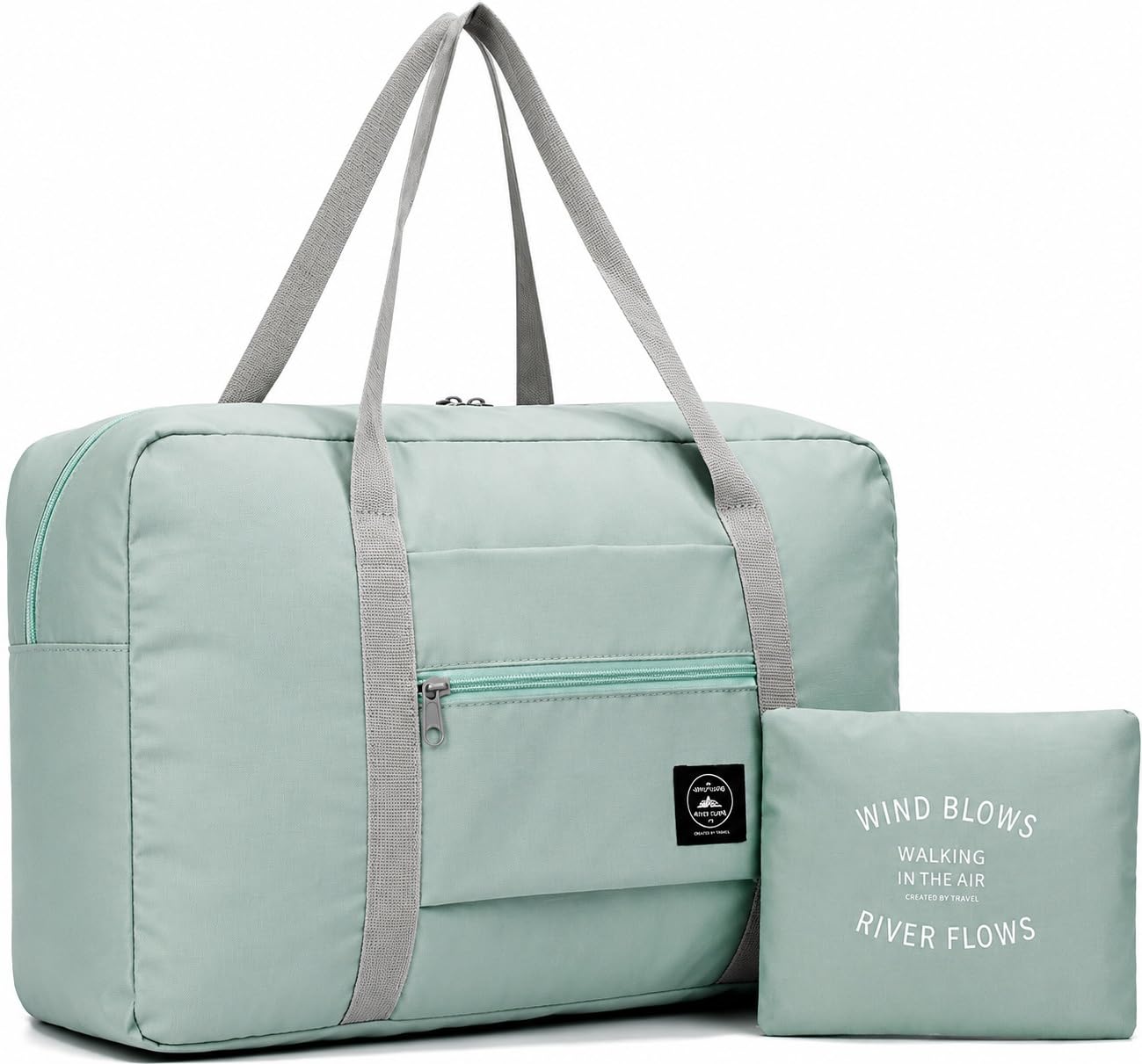 Foldable Travel Duffel Bag Tote Carry on Luggage Sport Duffle Hand Shoulder Portable Waterproof Lightweight Shopping Bags Weekender Overnight for Women and Girls - Green-image-22