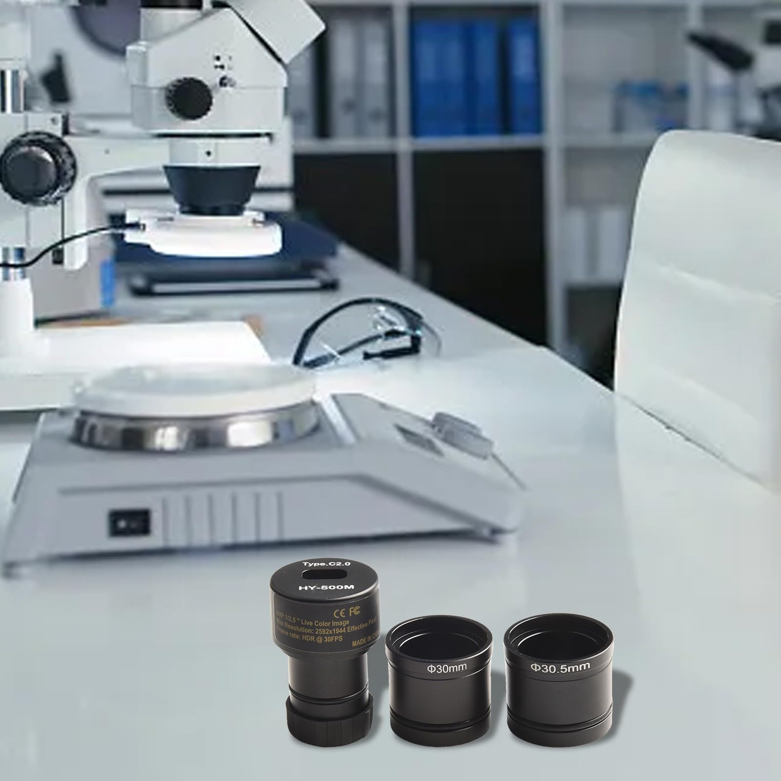 Fotocamera da microscopio USB, oculare digitale da 5 MP, sensore CMOS, adattatore C-Mount, per ispezioni industriali, analisi di laboratorio