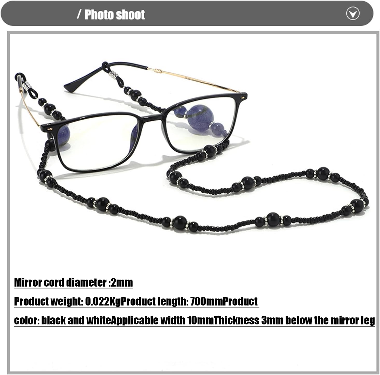 2Pcs Stylish Pearl eyeglasses chain Made of artificial pearls Beaded Glasses Chain Elegant Glasses Decoration Eyeglass Necklace Available in Black and White
