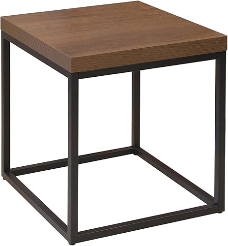 Miniatura 46 de CENSI Mesa auxiliar cuadrada moderna, mesa auxiliar de 18 pulgadas para sala de estar, parte superior de madera extra gruesa de 1.6 pulgadas y marco
