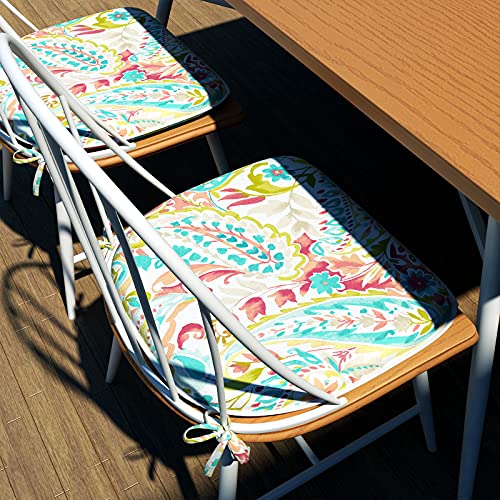 Lvtxiii Outdoor Chair Cushions Set Of 4, Patio Seat Cushions D16Xw17 Inch With Ties For Patio Furniture Chairs Home Garden Decoration, A Pretty Paisley #TOP3