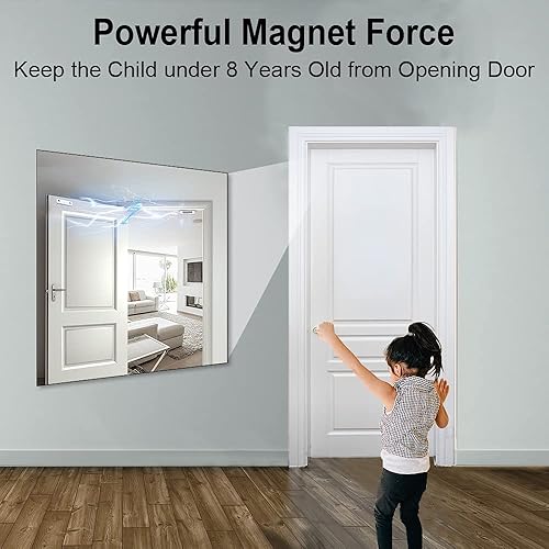 Miniatura 4 de Jiayi Pestillos magnéticos para puerta de gabinete, paquete de 2 cierres magnéticos resistentes para puerta, 110 libras, cierre magnético de acero