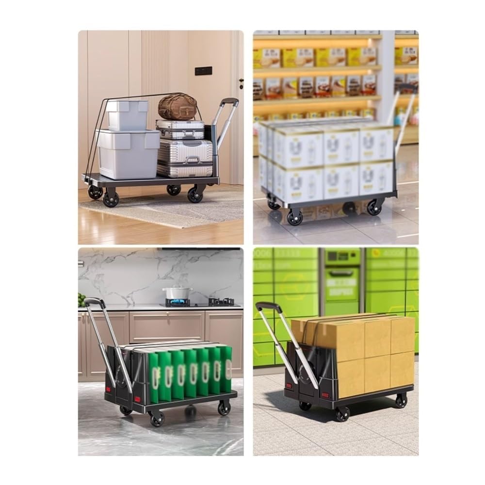 HandTruck, Wózek transportowy do transportu domowego, przyczepa towarowa, składany pojazd przenośny,Dolly(Green,S)