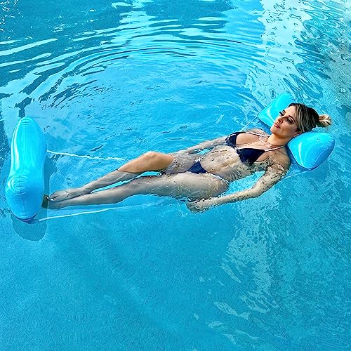 Pool Floats Hammock, Inflatable 4-In-1 Water Hammock Lounge Multi-Purpose Swimming Pool Chair Float For Adults Vacation Rest #TOP5