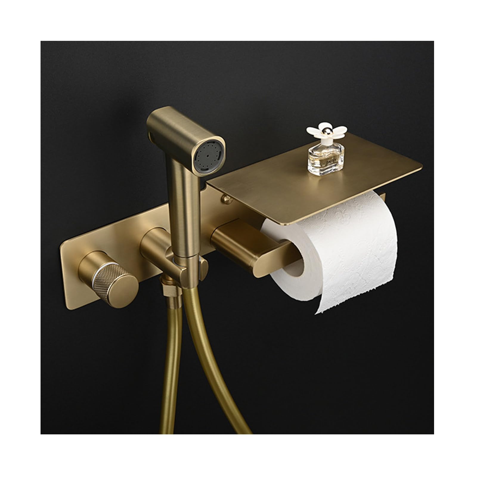 Przenośny bidet zestaw natryskowy do toalety 2 m wysokociśnieniowy ręczny bidet naścienny zestaw higieniczny z uchwytem na papier toaletowy łatwy w instalacji niezbędny do łazienki