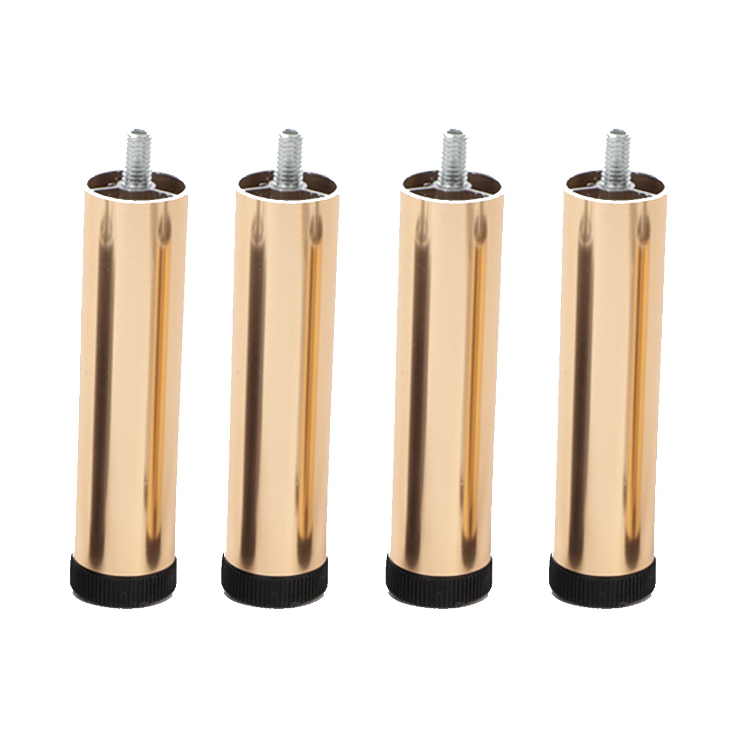 Gambe regolabili per mobili in alluminio, confezione da 4, bulloni M8, altezza 12 cm, perfette per tavoli, divani, armadi e letti, altezza ± 4 mm, robusti piedini di supporto per cucina e soggiorno.