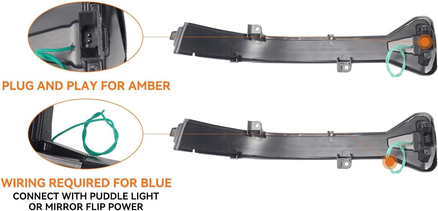 1 Pair Dynamic Turn Signal Light Side Mirror Blinker Sequential Lamp Assembly for BMW 3 5 6 7 8 Series G11 G12 G14 G15 G16 G20 G30 G38 M5 F90 (Black)