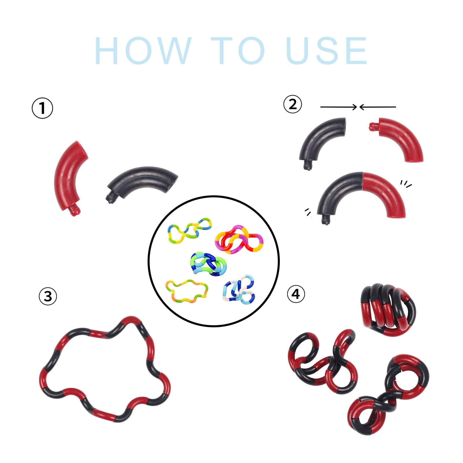 Fidget Twister, 5 sztuk zabawek ręcznych, antystresowych zabawek dekompresyjnych, dla autyzmu, dla dzieci i dorosłych