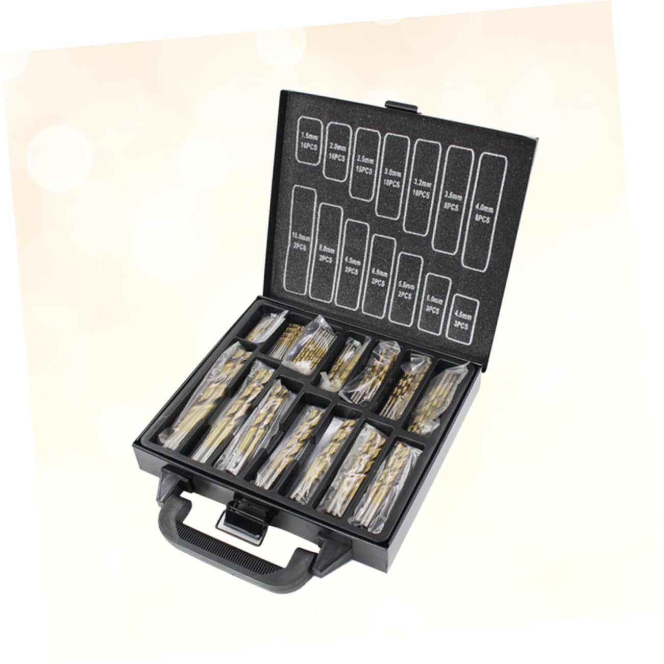 99piezas Brocas De Brocas De Nitruro De Titanio Acero De Alta Resistencia Para Metal Plástico Madera Compatible Con Taladros y Máquinas