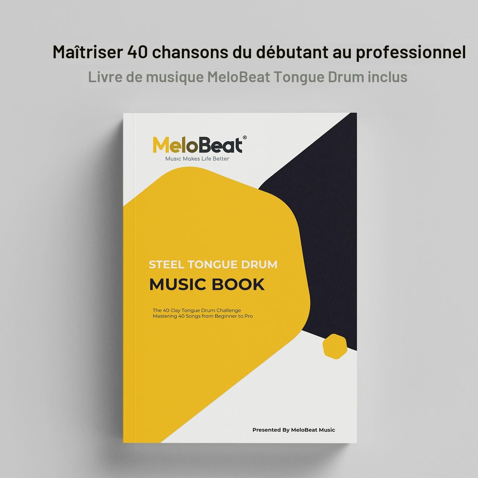 MeloBeat Tongue Drum Handpan - Tambour à Langue 14 Pouces 15 Notes - Ensemble Professionnel de Tambour a Langue en Acier en Ré Majeur Inclus Livre de Chansons de Tambour à Langue, D key (Vert)