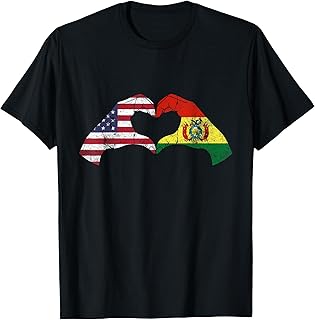 USA Bolivia Hand Flag Heart Bolivian Americans Love T-Shirt