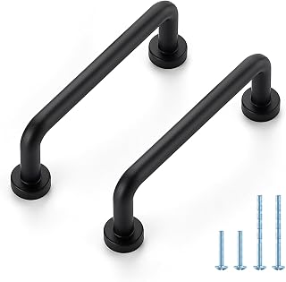 JOY DECOR Matte Black Cabinet Pulls Cabinet Handles, 3 Inch, 10 Pack | Zinc Alloy Handles, Vintage Style, Smooth Pull Grip, For Drawers, Cupboards, Dressers, Bathroom Vanities, Furniture Projects