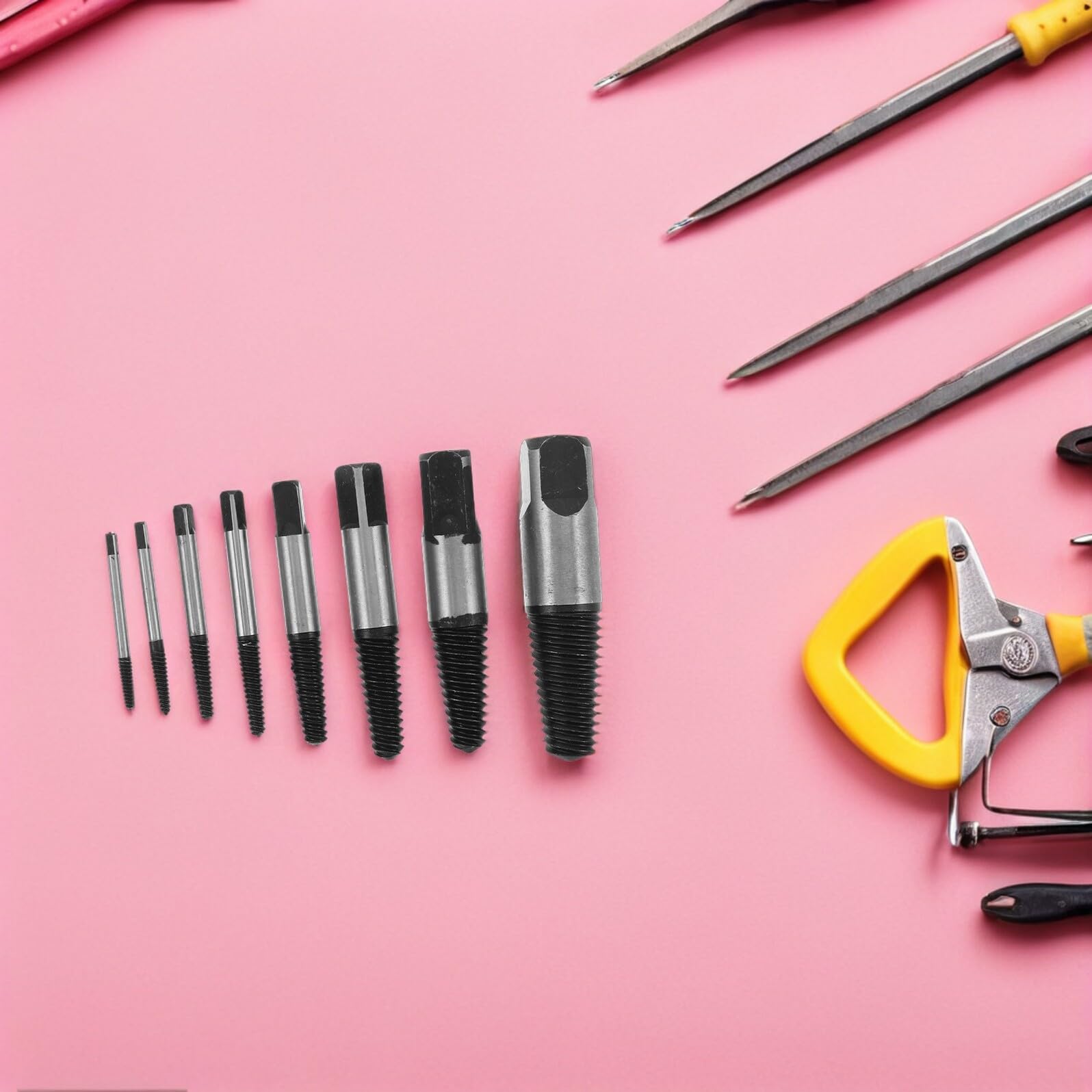 8 Pezzi Kit Estrattore Viti Danneggiate Multiuso per Rimozione Bulloni e Viti Spanate Adatto per Tubi Mobili e Riparazioni Meccaniche Te