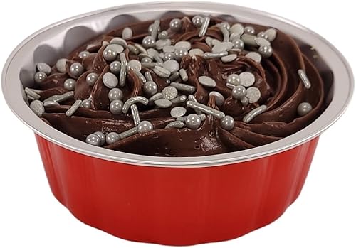 Miniatura 10 de KitchenDance - Moldes desechables de papel de aluminio de colores con tapas, molde redondo de aluminio de 8 onzas para hornear, perfecto para